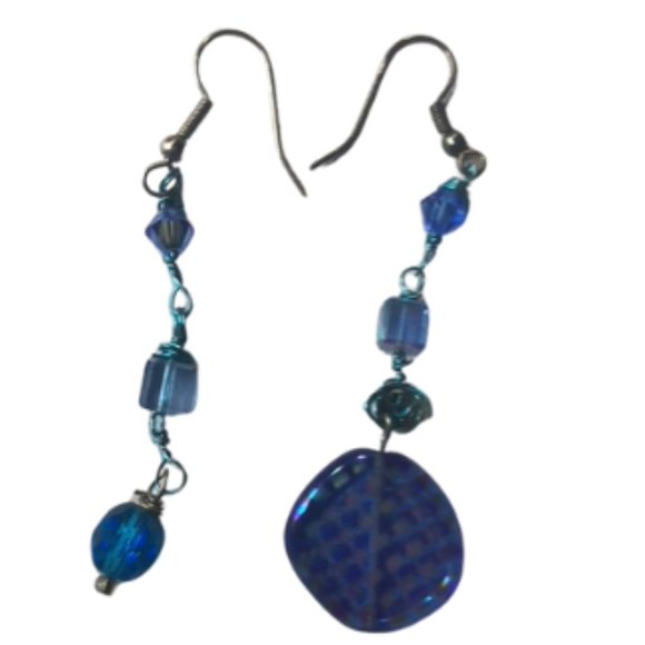 Hand Crafted Be A Little Different Glass Beaded Hippy Earrings Hand Crafted - Picture 1 of 5